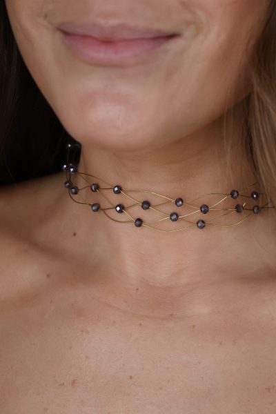 Choker trenza cristales